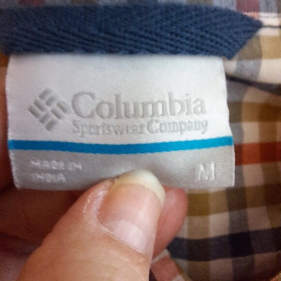 Men’s Columbia Long Sleeve Colorful Plaid Button-Down‎ Shirt Logo Pocket Size M - Picture 4 of 11